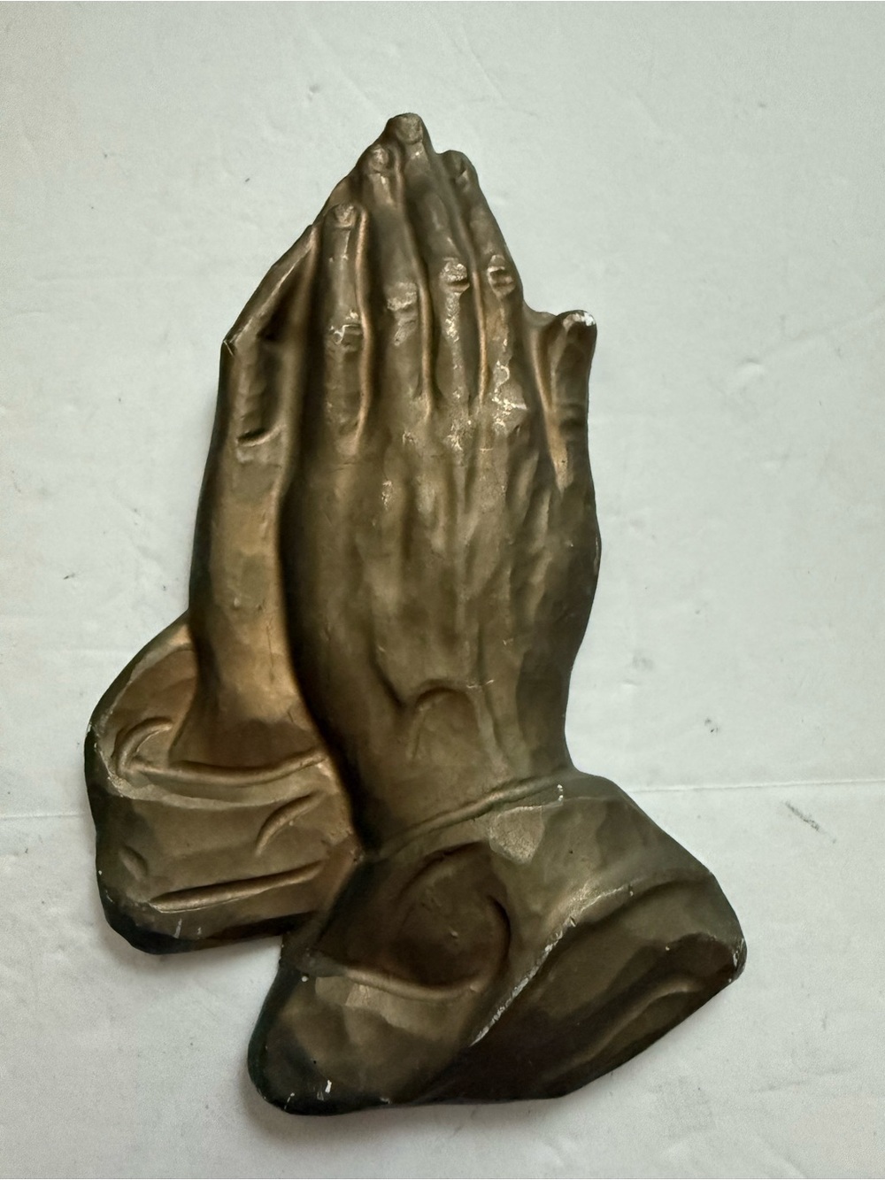 Vintage MCM Chalk-ware Praying Hands Wall Plaque Wall Decor Gallery Wall